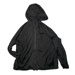 In’Voland Women’s Windbreaker Jacket Size 20W Black Hooded Lightweight